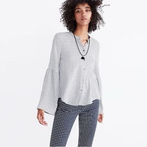 Madewell bell sleeve button down in windowpane